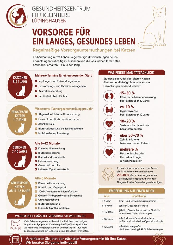 Infografik Gesundheitsvorsorge Katze Gesundheitsvorsorge Katze